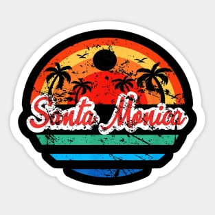 Santa Monica Vintage Beach Sunset California Sticker